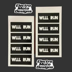 WLLL RUN Stickers - Electro Moto Designs