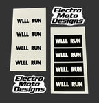 WLLL RUN Stickers - Electro Moto Designs