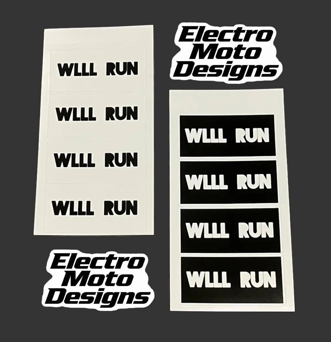WLLL RUN Stickers - Electro Moto Designs
