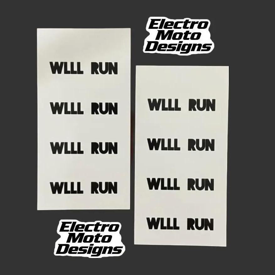 WLLL RUN Stickers - Electro Moto Designs