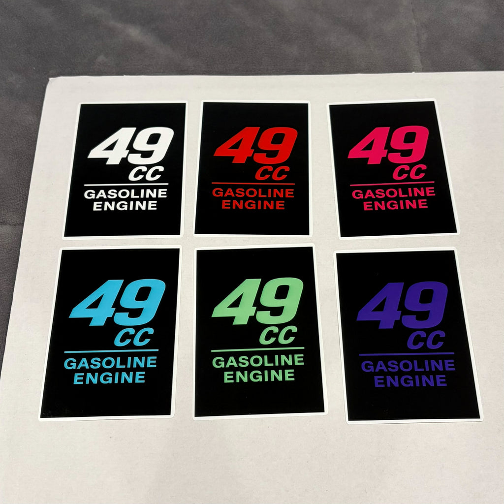 49cc Gasoline Engine Stickers - Electro Moto Designs