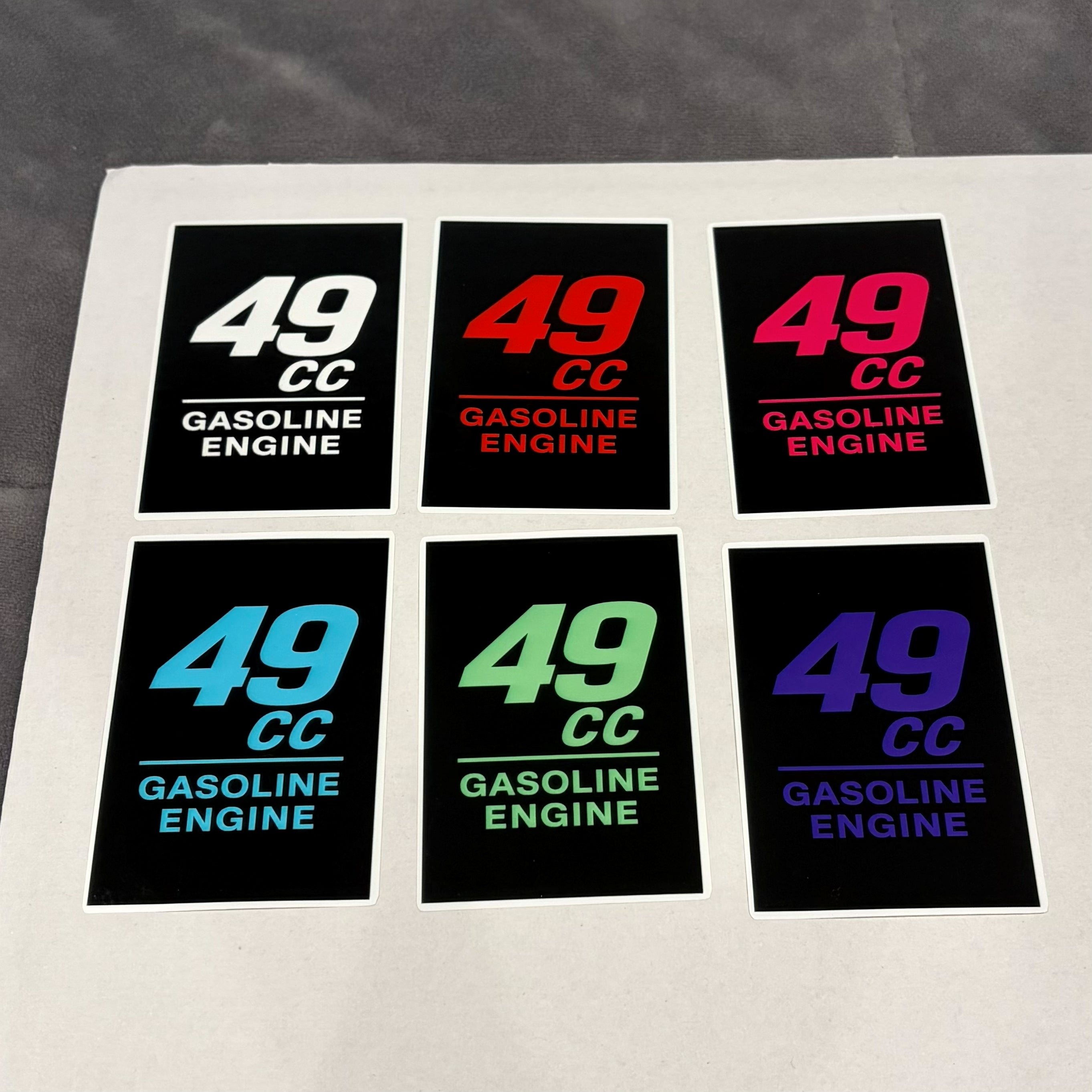 49cc Gasoline Engine Stickers - Electro Moto Designs