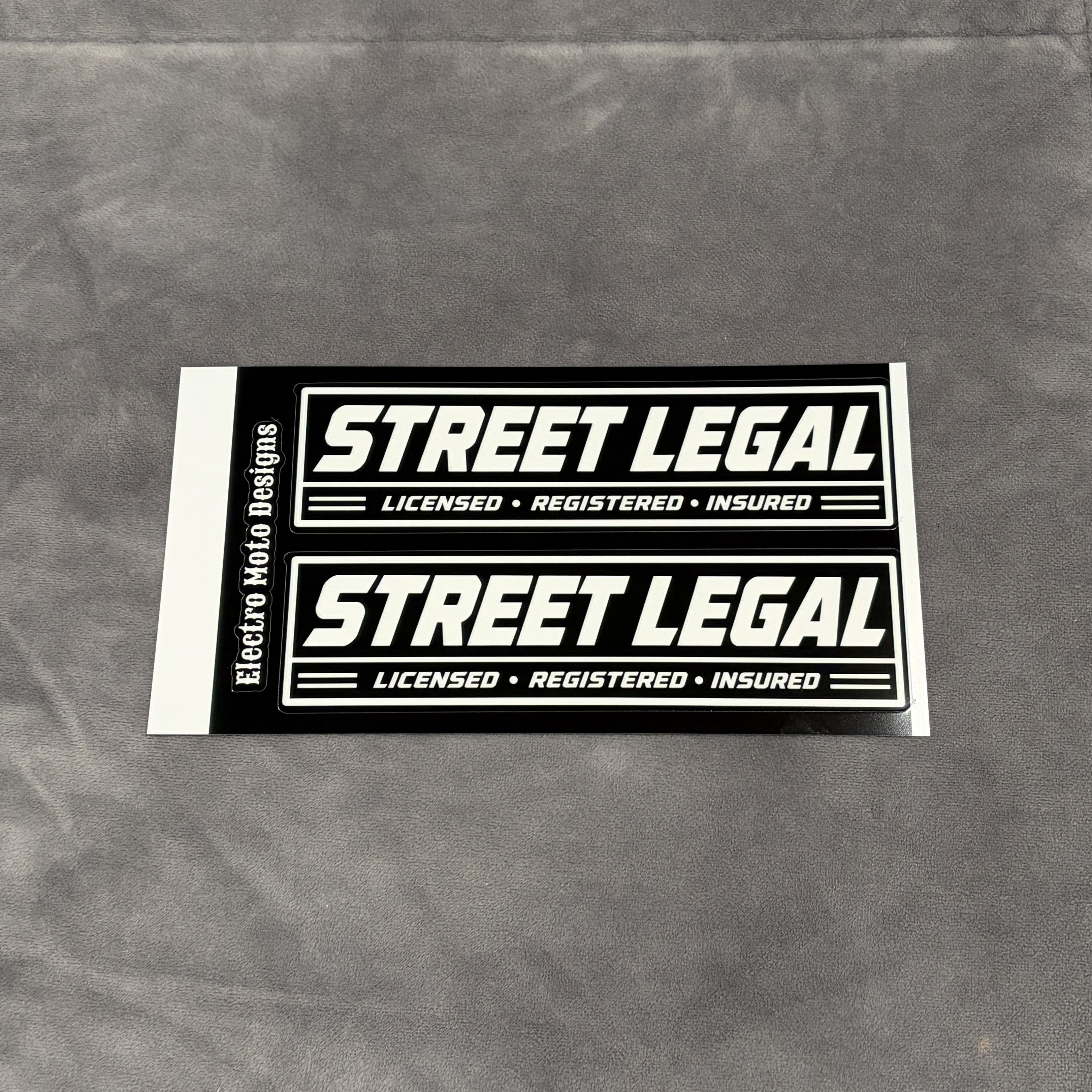 Street Legal Stickers - Electro Moto Designs