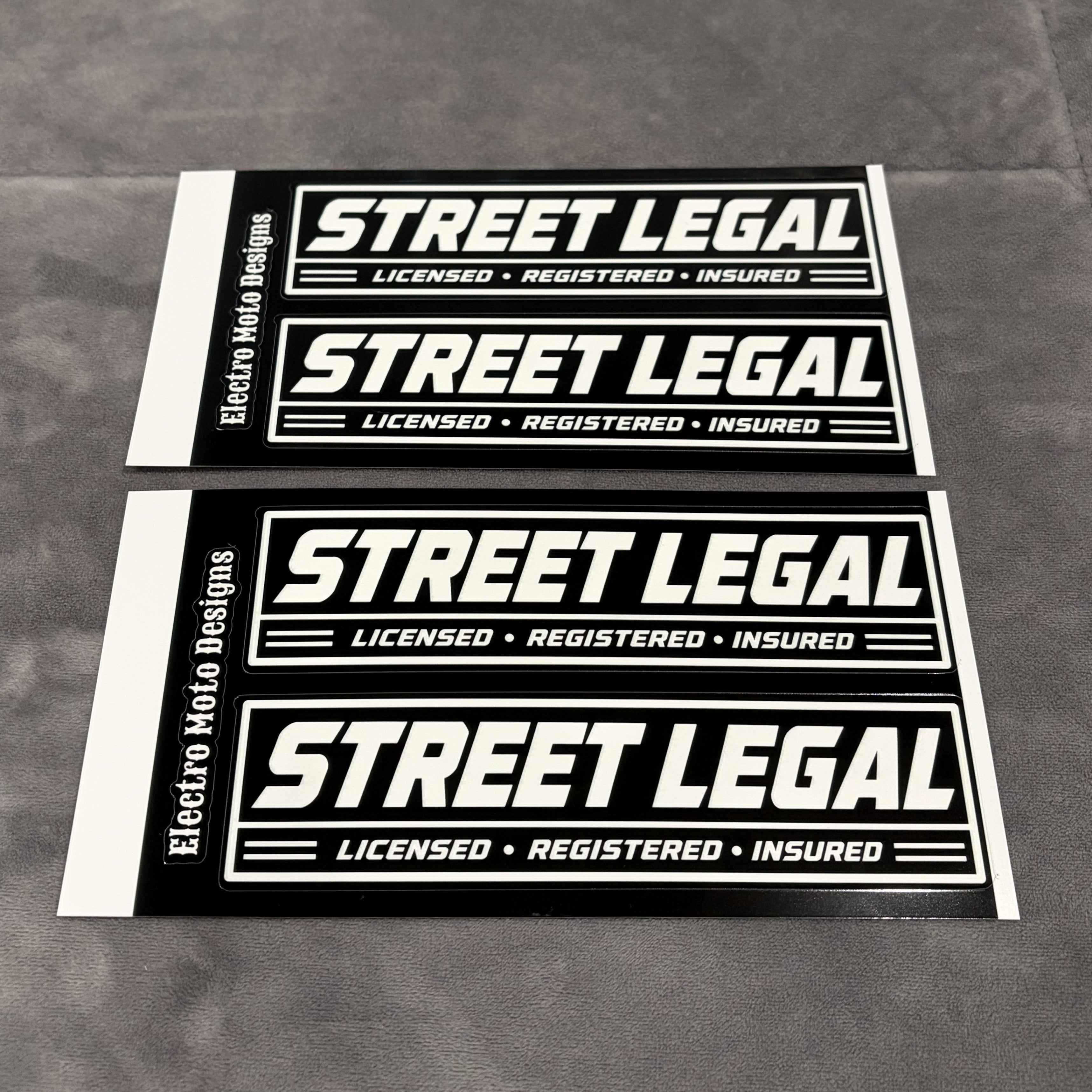 Street Legal Stickers - Electro Moto Designs