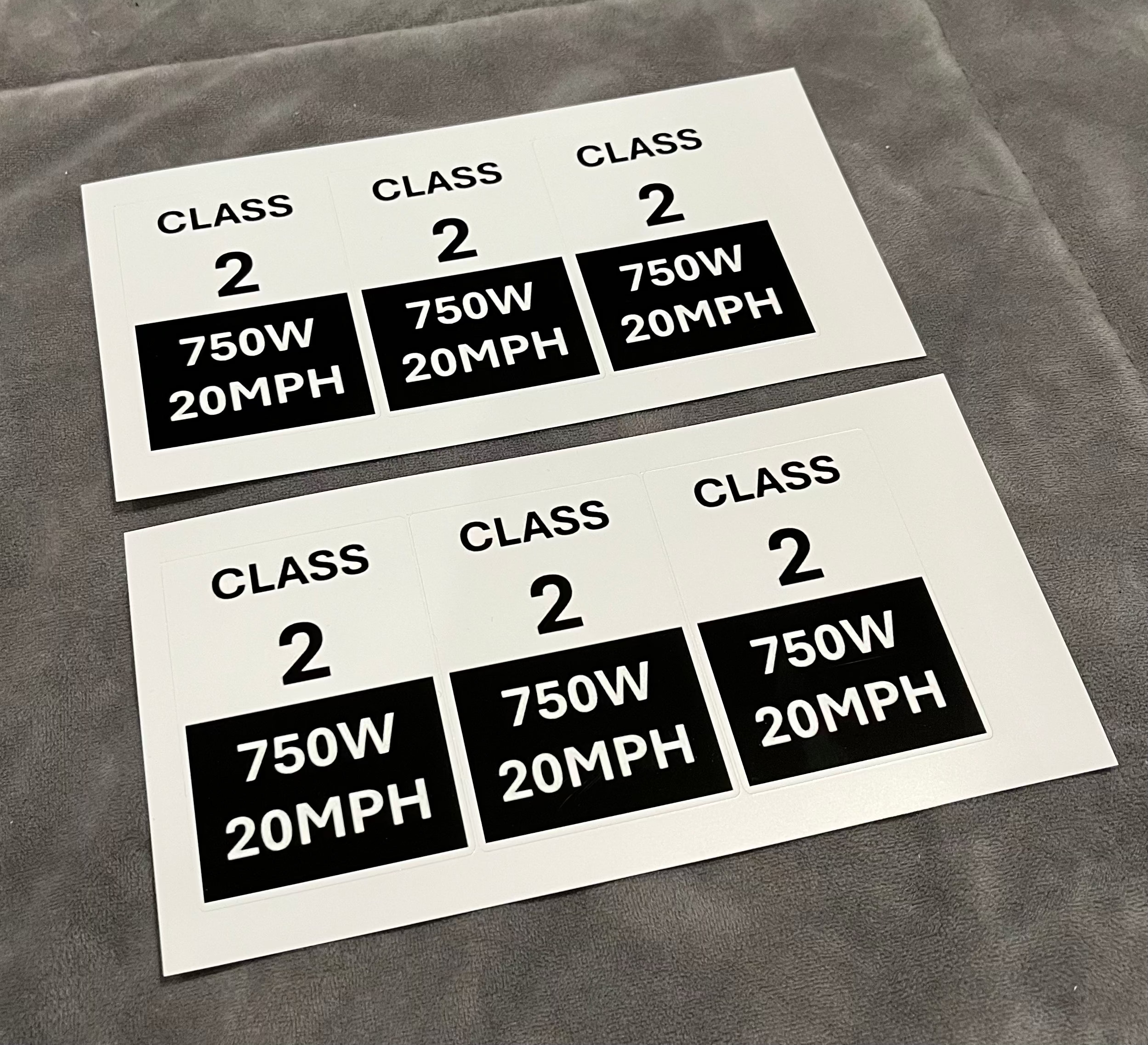 Class 2 E-Bike Stickers - Electro Moto Designs