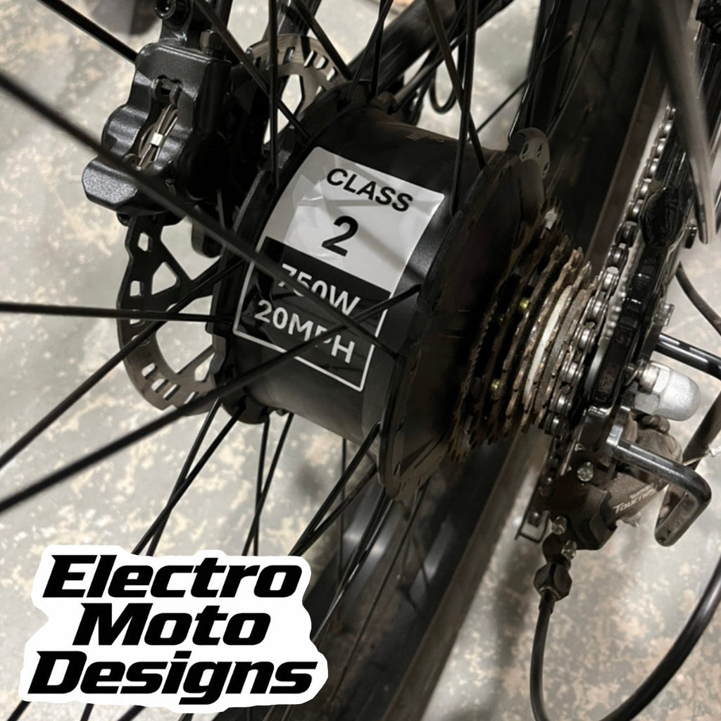 Class 2 E-Bike Stickers - Electro Moto Designs