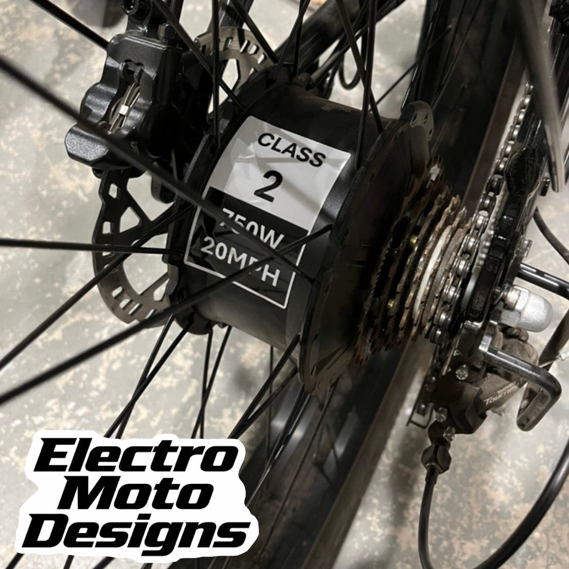 Class 2 E-Bike Stickers - Electro Moto Designs