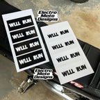 WLLL RUN Stickers - Electro Moto Designs