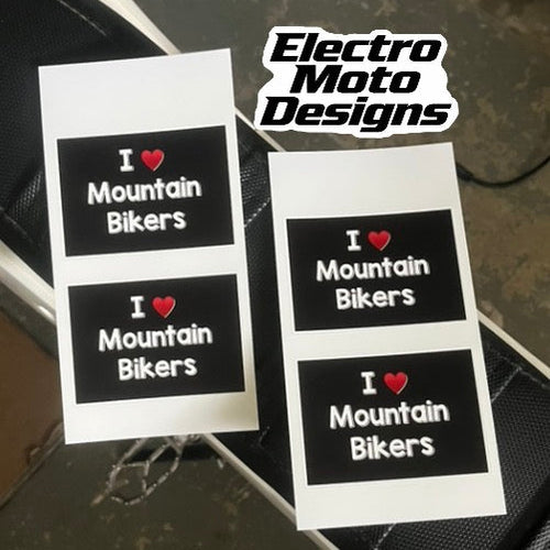 I love Mountain Bikers Stickers - Electro Moto Designs