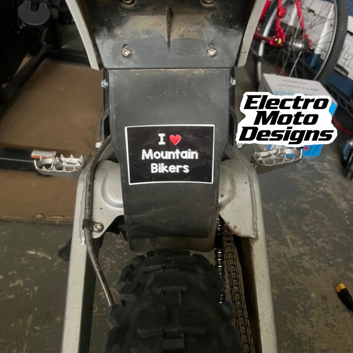 I love Mountain Bikers Stickers - Electro Moto Designs