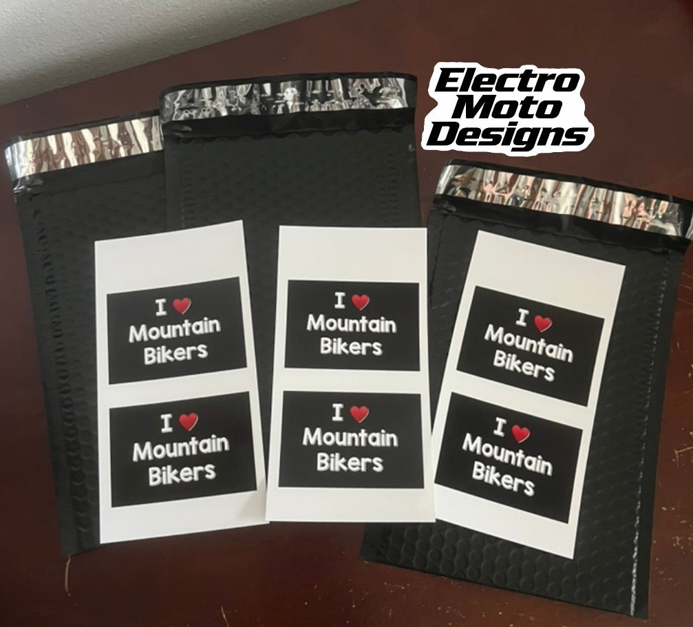 I love Mountain Bikers Stickers - Electro Moto Designs