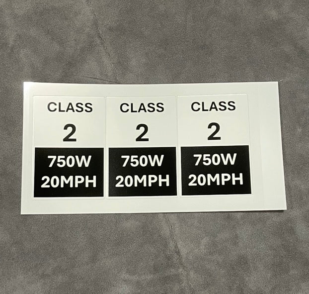 Class 2 E-Bike Stickers - Electro Moto Designs