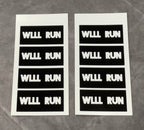 WLLL RUN Stickers - Electro Moto Designs