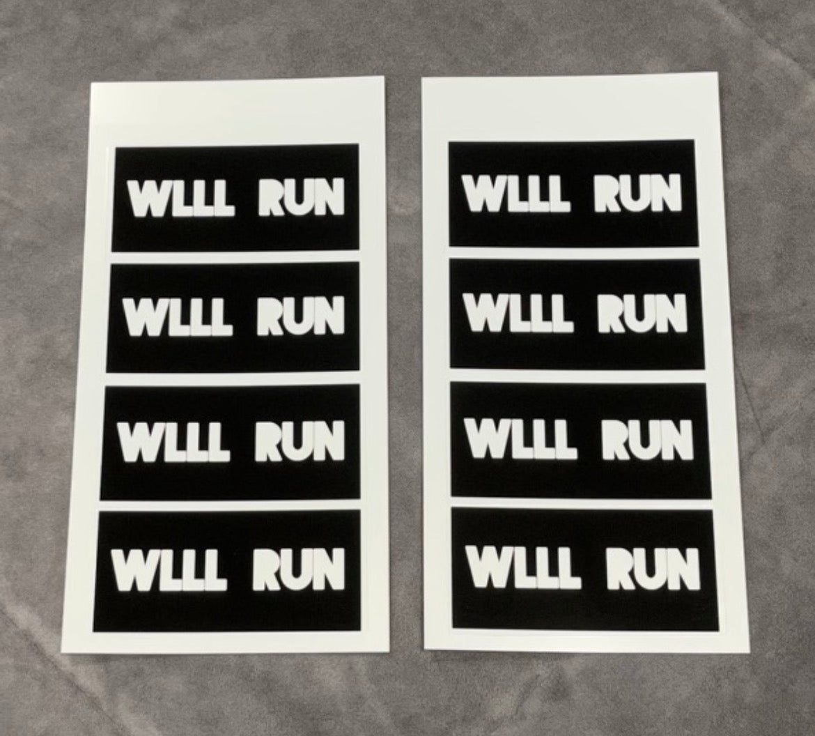 WLLL RUN Stickers - Electro Moto Designs